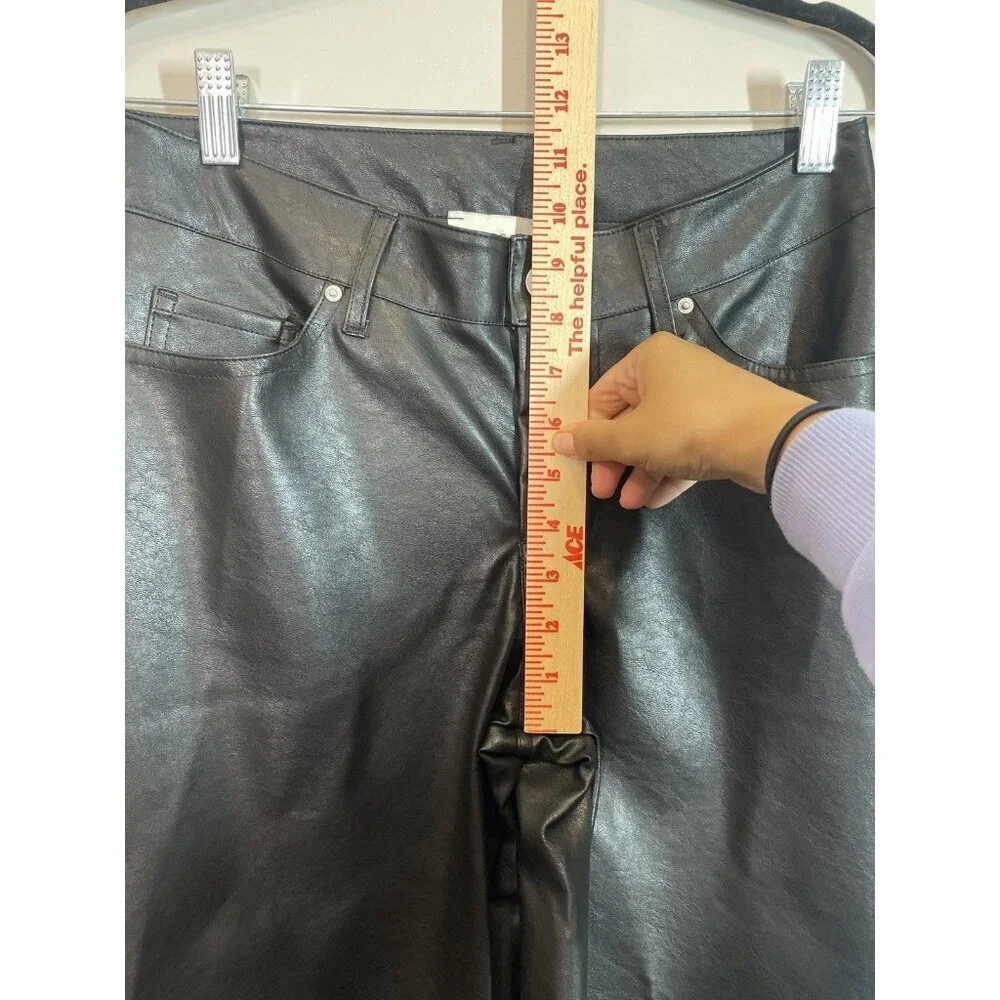 Pacsun Black Faux Leather Pants Wide Leg Women's Size XS NWT NEW Grunge Rock - Picture 9 of 12